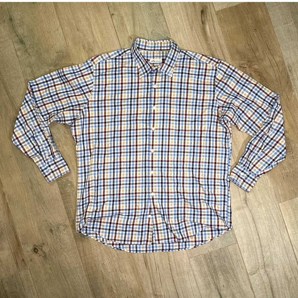 Peter Millar Cotton Button Down Mens Shirt Size XL